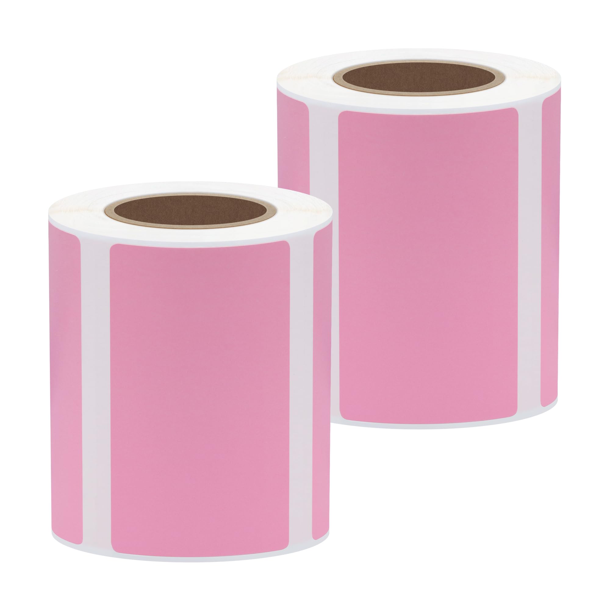 Small Thermal Labels 50×30mm Waterproof Pink Printer Sticker for Smart Portable Label Printers, 2 Rolls Set