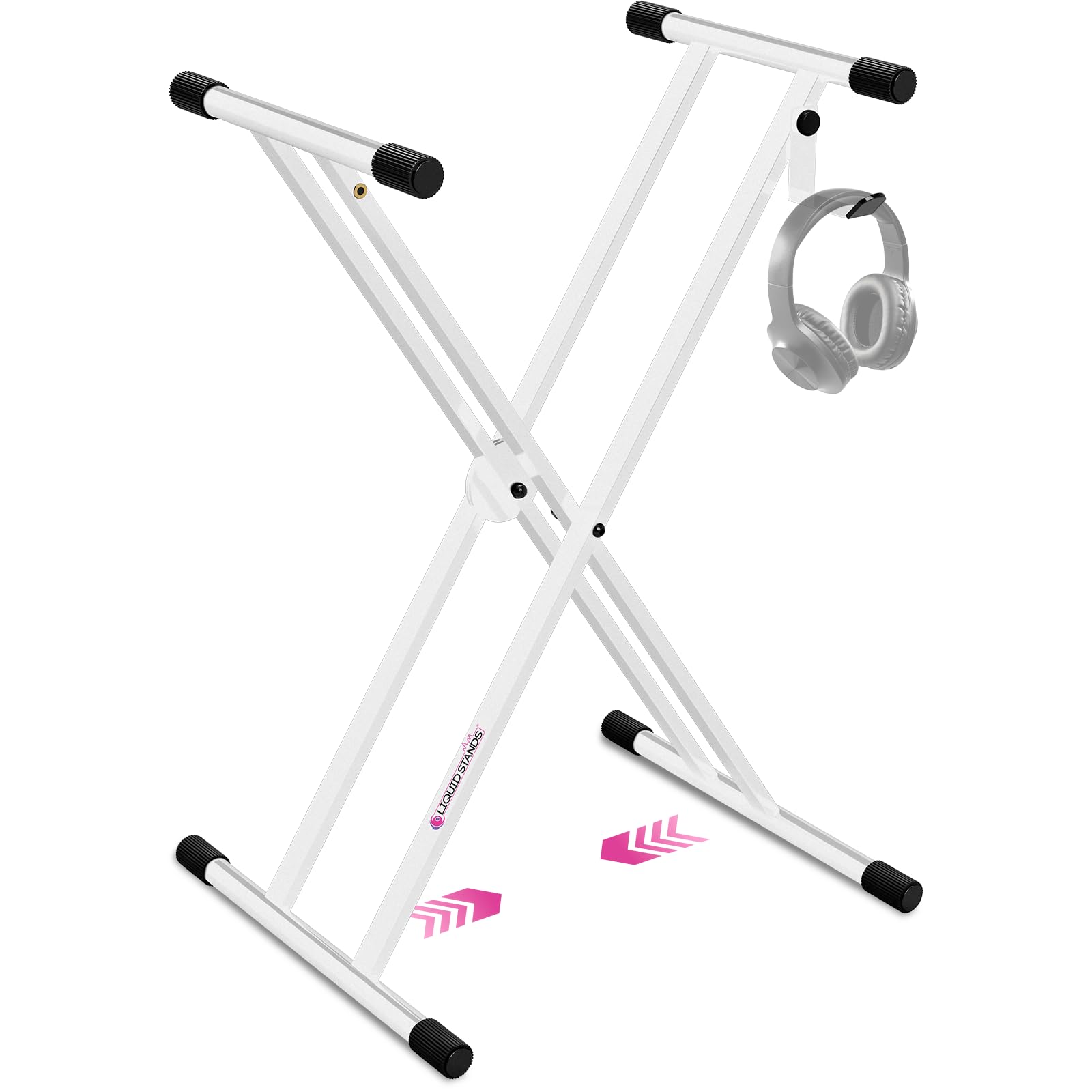 white adjustable keyboard stand x style double braced