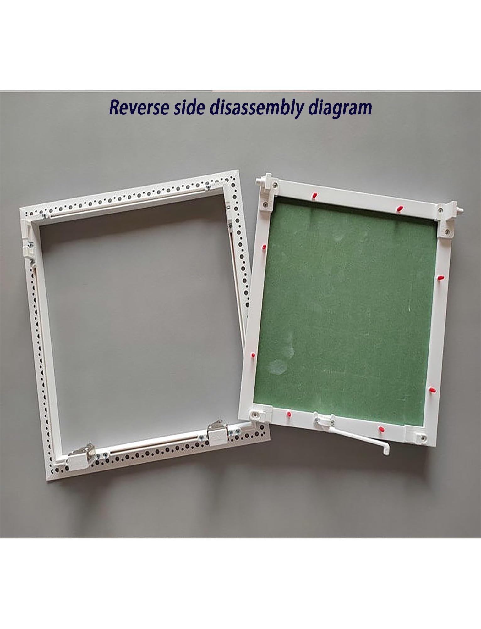 Podtynkowe drzwi do naprawy płyt kartonowo-gipsowych, niewidoczny panel dostępu do ścian, malowana osłona rozwijana do zaworu i skrzynki elektrycznej, 25 x 25 cm
