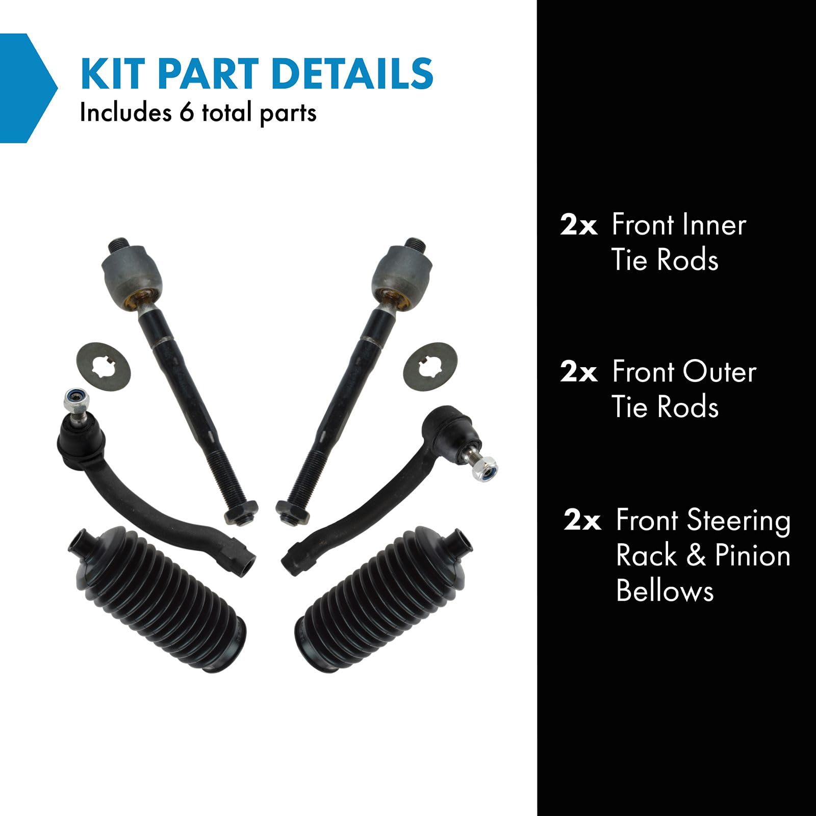 TRQ Kit Sterzo Anteriore Compatibile con 07-13 Acura MDX