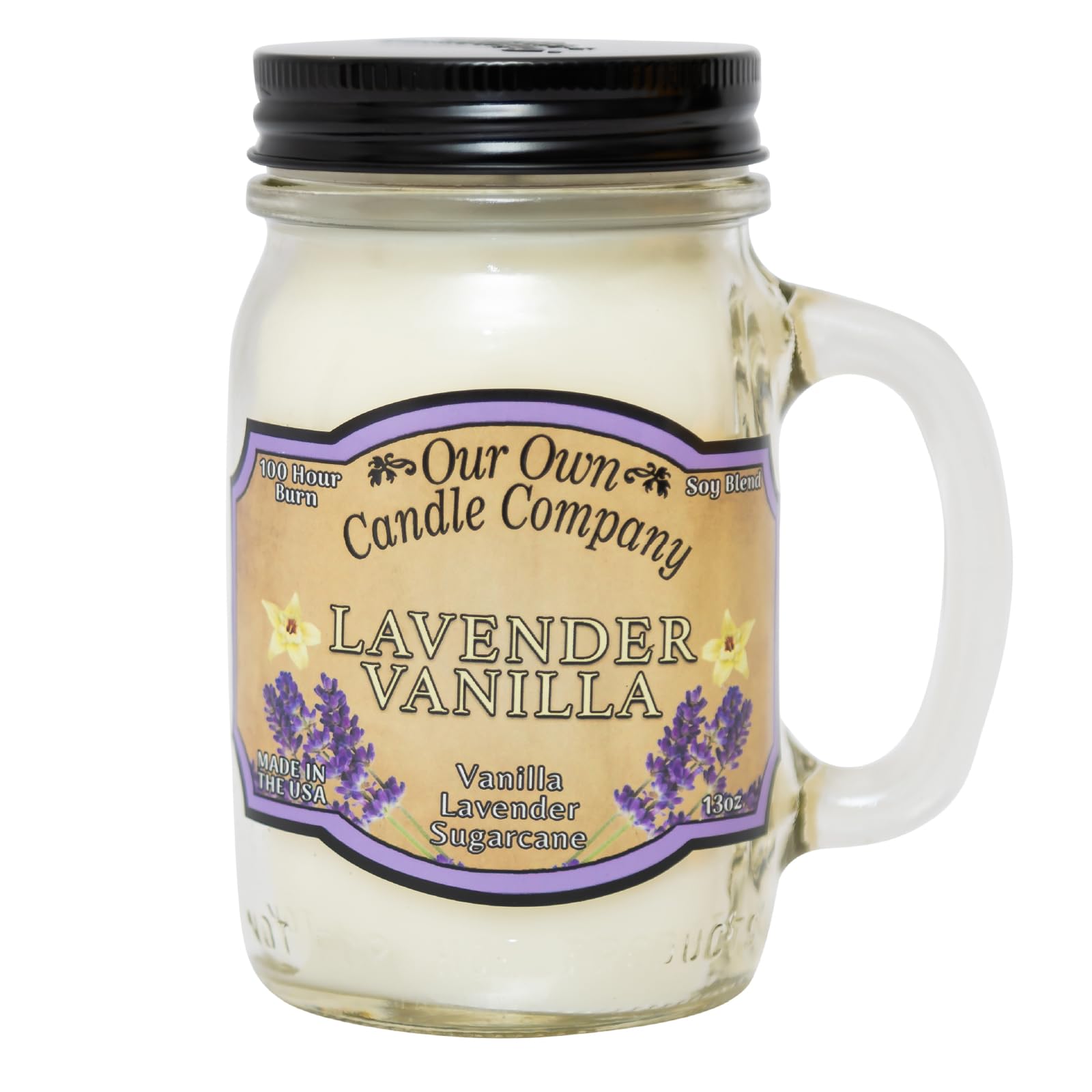 Our Own Candle Company Lavender Vanilla Large Mason Jar Candle
