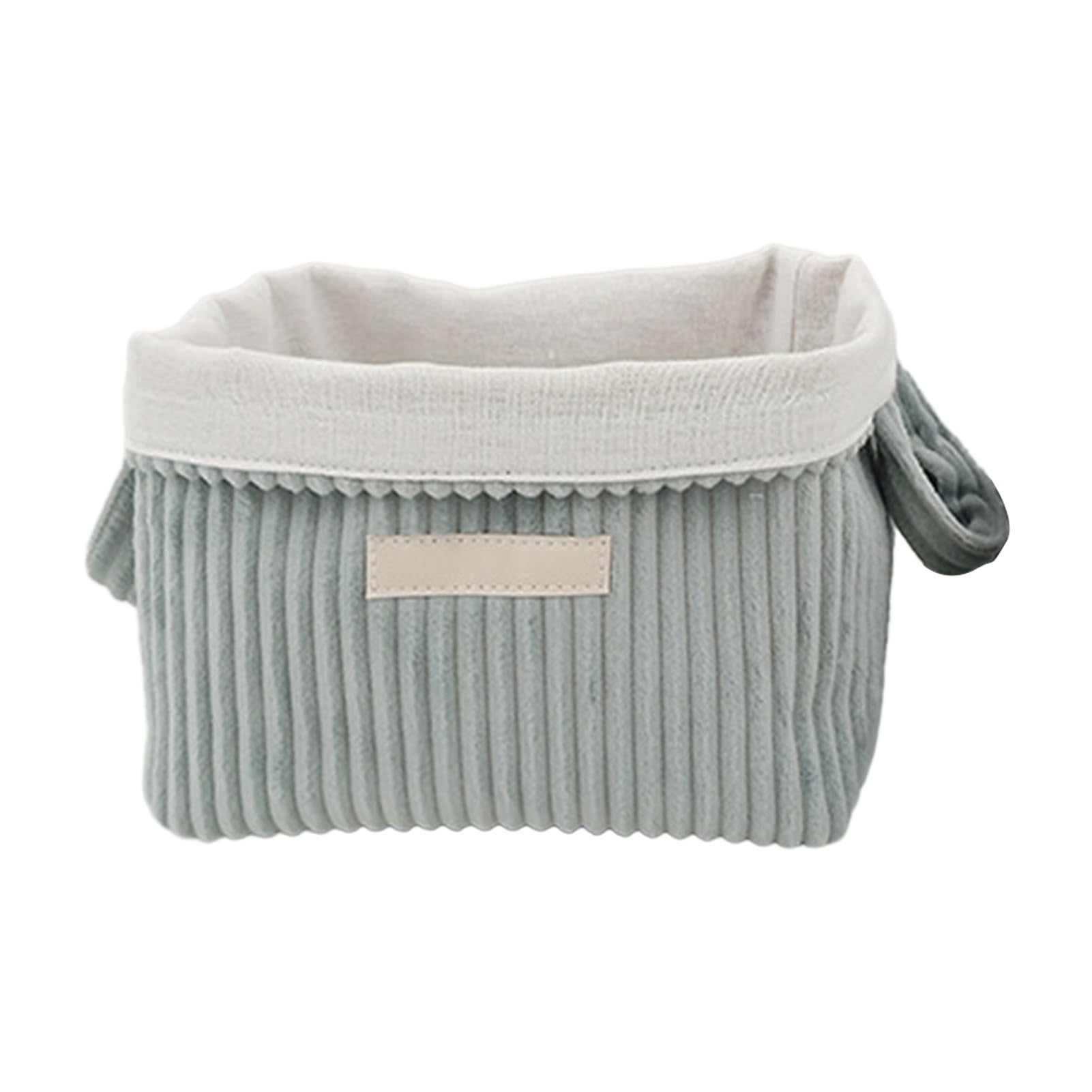 Glifora Foldable Corduroy Storage Bin - Collapsible Storage Basket with Side Handles, Desktop Organiser for Toys, Storage and Vanity Organisation