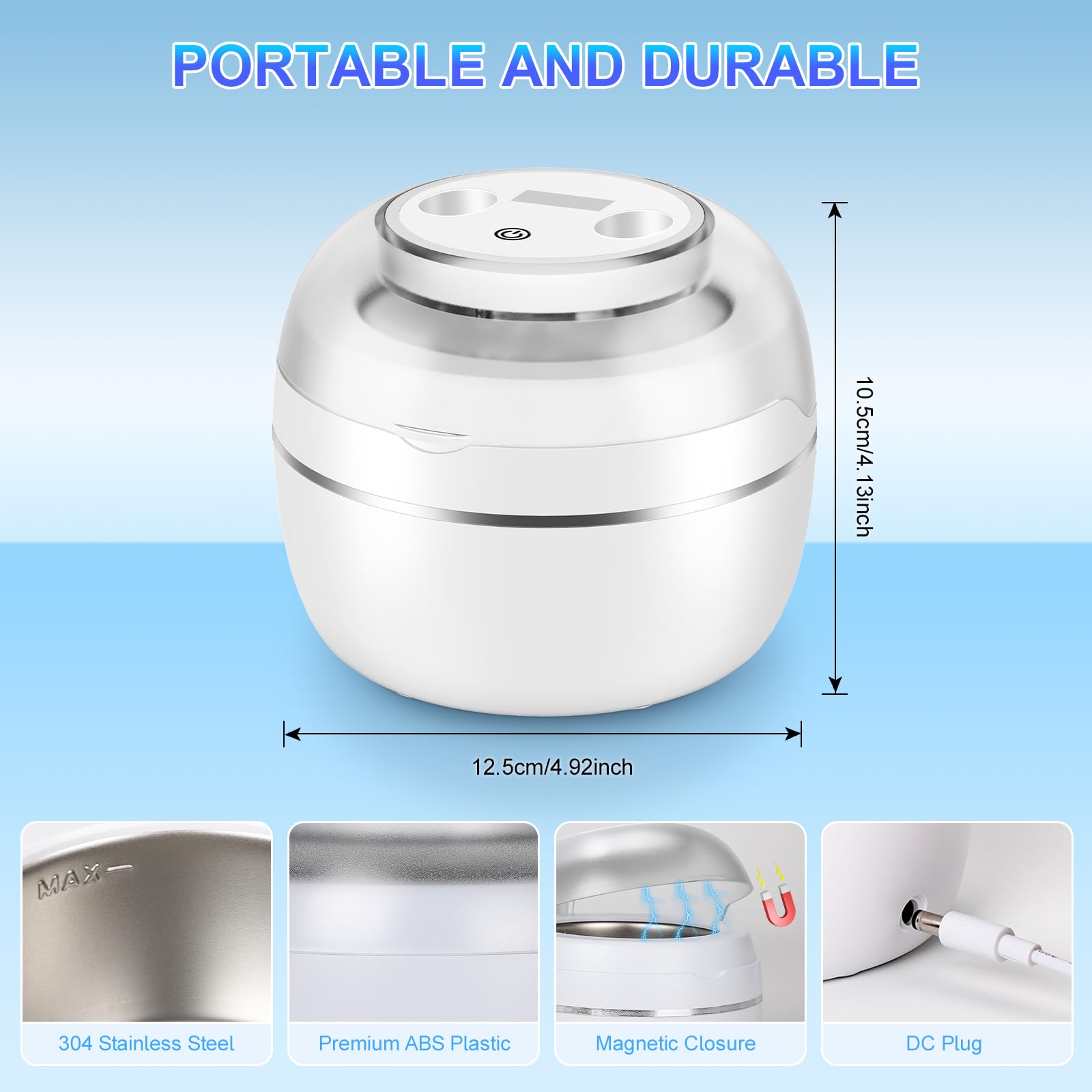 Nettoyeur Ultrasons 50000Hz Bac Ultrasons avec Lampe UV et 4 Modes, 250ML Ultrasonic Retainer Cleaner Dental Pod Dentaire pour Prothèses Dentaires, Gouttière Dentaires, Retainer, Bijoux, Blanc