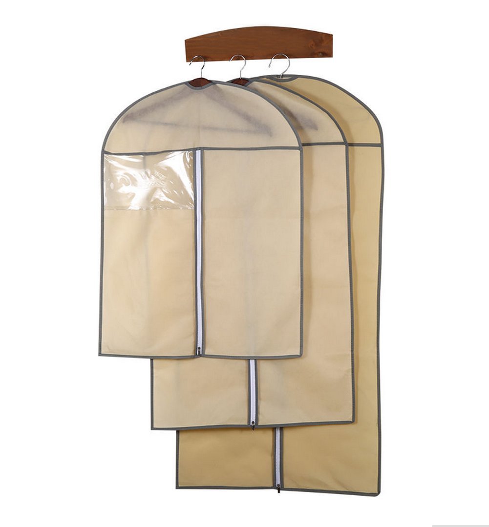 Children Adults Garment Suits Coat Dress Dustproof Clear Plastic Clothing Clothes Protector Dust Covers Bag with Zippers (Off-white, XL923.62