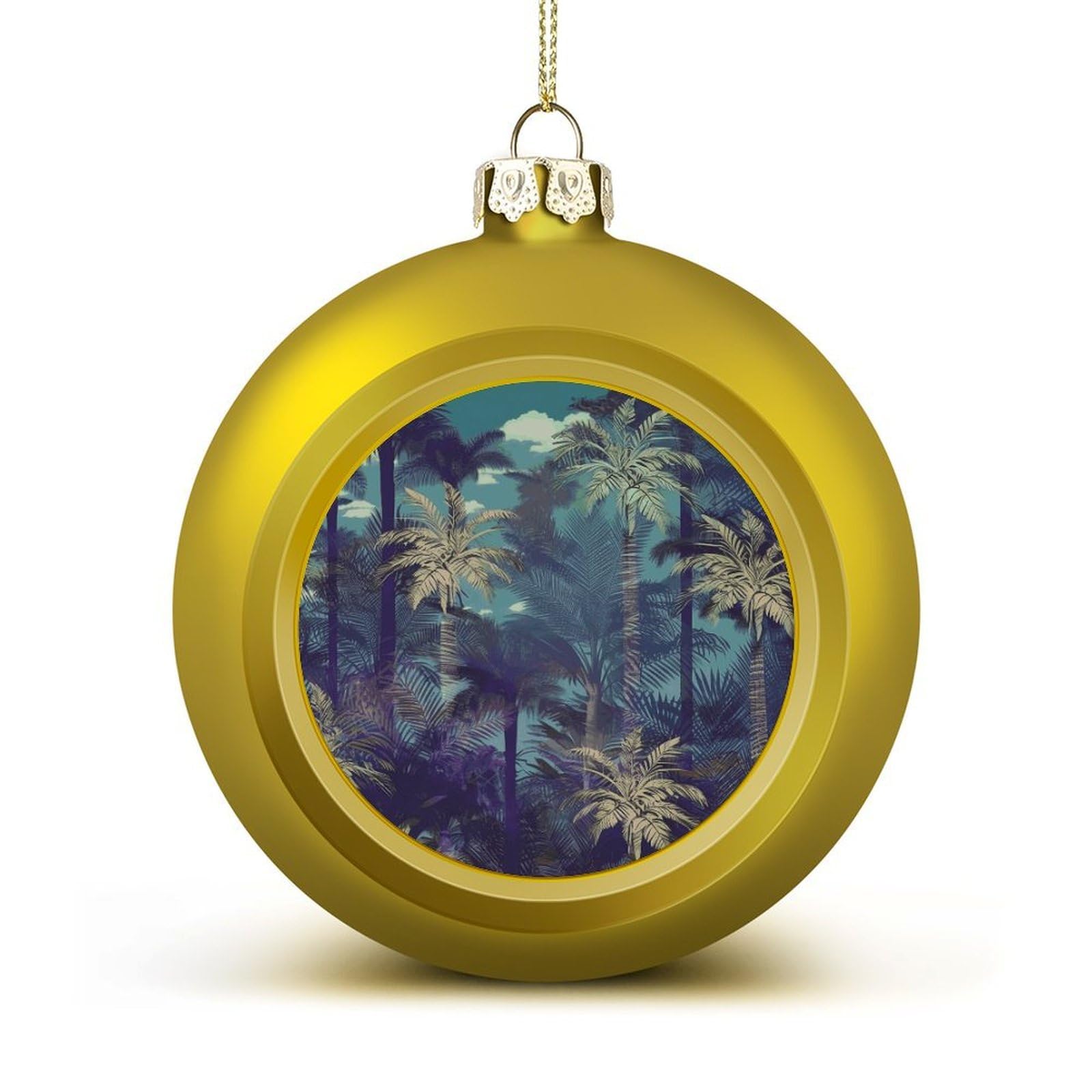 Fantasy Palm Tree Jungle Christmas Balls Ornaments for Xmas Christmas Tree 1.6" Hanging Shatterproof Xmas Balls Hanging Decor Pendants for Holiday Party Outdoor Indoor DIY Craft Supplies