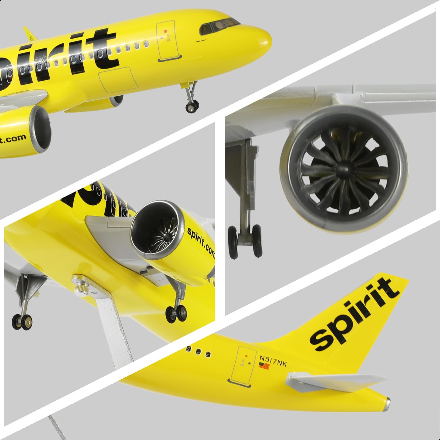 1/85 kompatibel mit Spirit A320, mit Ständer (47 cm lang) für Airbus A320, Resin-Flugzeugmodell für Erwachsene, Souvenir-Geschenk für Luftfahrtbegeisterte, Dekoration für Zuhause oder Büro