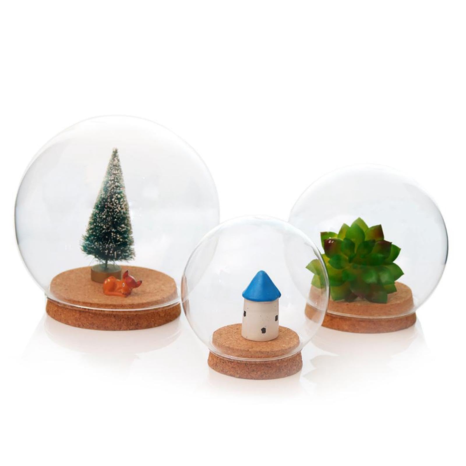 predolo Rundes Glas-Cloche-Kugelglas mit Kuppel, Tischdisplay mit Sockel, 20 cm