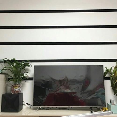 Miniatura 6 de Hankyky - Juego de 10 calcomanías de pared con diseño de rayas para espejo, autoadhesivas, línea de pared, calcomanías de borde de acrílico