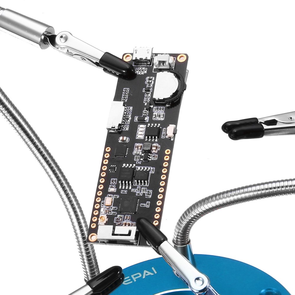 ChaRLes Epai metalowa podstawa uniwersalna 4 elastyczne ramiona stacja lutownicza PCB oprawa pomocna dla rąk - niebieska