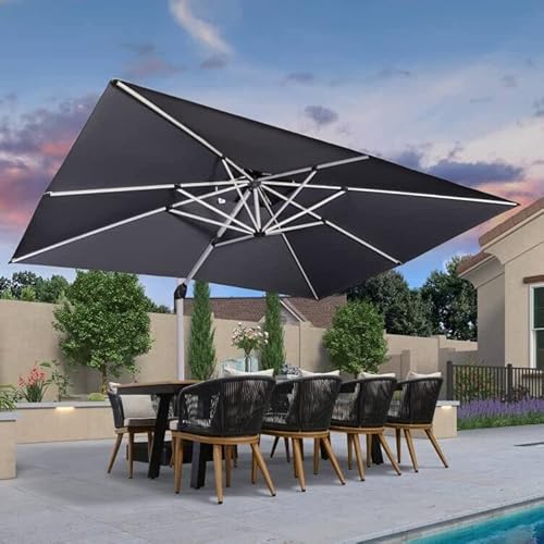 PURPLE LEAF Parasol Déporté 3x4m Rotatif 360°