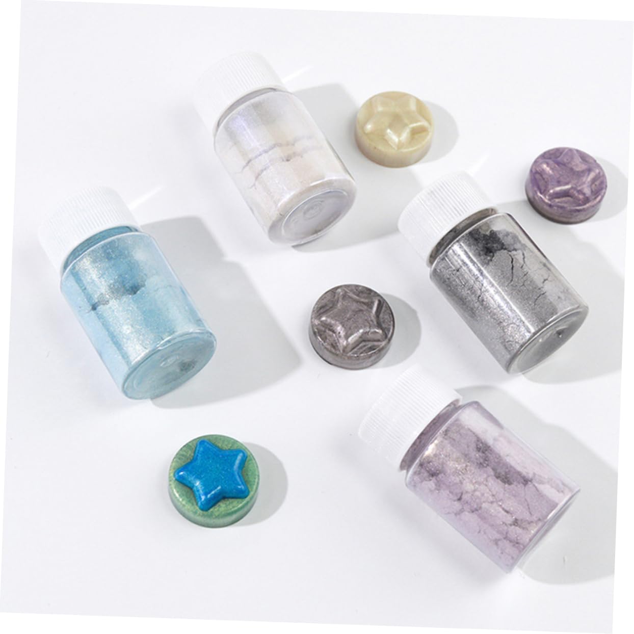 VILLCASE 18stücke Teiliges Mica Pigment Set - Für Seifen Kosmetik Kunsthandwerk Glänzende Effekte Mit Farbvariationen Für Und Bastelprojekte