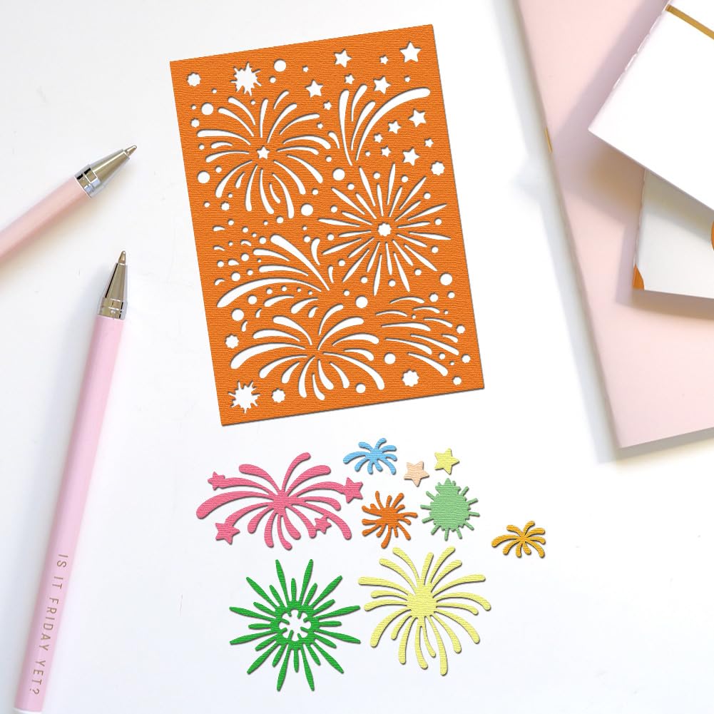 DELORIGIN Fireworks Elements Cutting Dies Card Making Die Stencil Carbon Steel Die Cuts Card Scrapbooking Embossing Template Metal Dies for Cards Paper Craft Making Album Invitation Gift Decor - Image 4