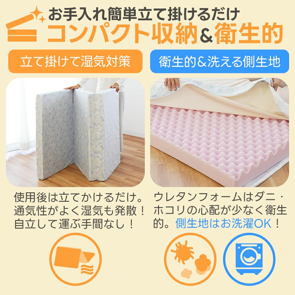 Amazon｜西川 マットレス シングル 3つ折り 【西川×日本製の高反発