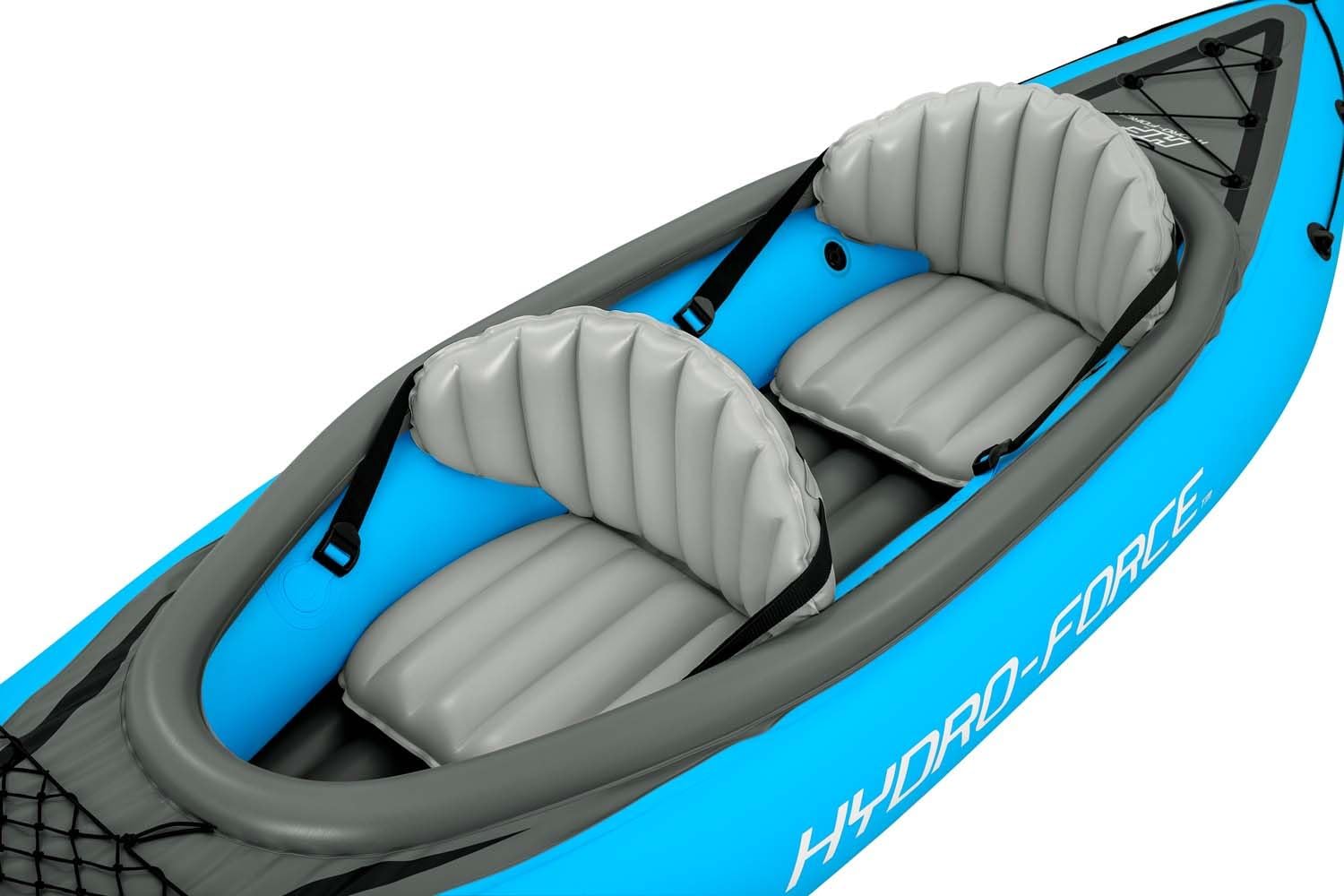 Bestway | Hydro-Force Cove Champion X2 Kayak| Inflatable Boat Set with Hand Pump, Paddles, Seats, Fins And Storage Bag | Two Seater