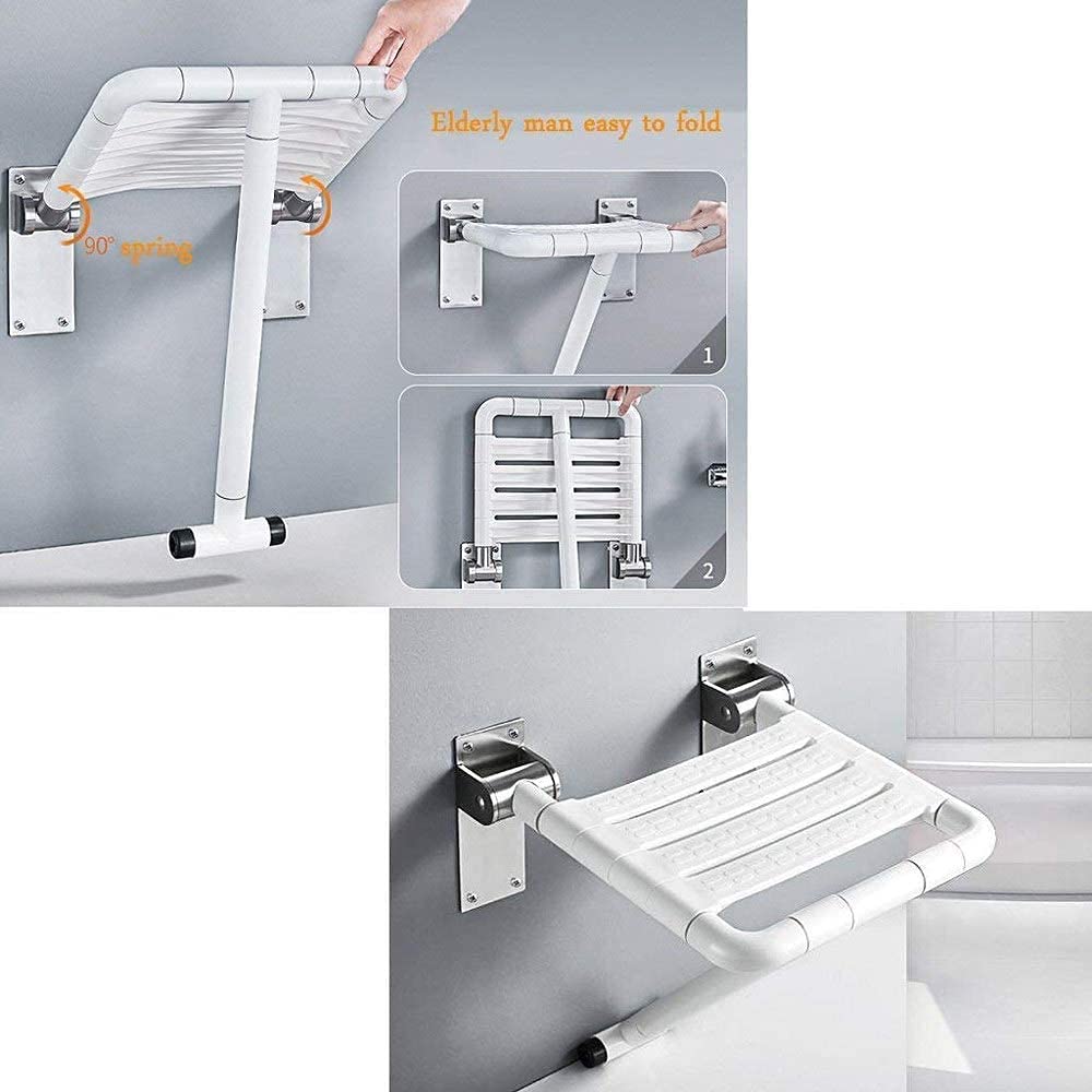Asiento de Ducha abatible montado en la Pared Taburetes de baño/Ducha Plegables, Base de Acero Inoxidable, Asiento de Ducha montado en la Pared/Silla for Ancianos/discapacitados/Embarazadas, Taburete