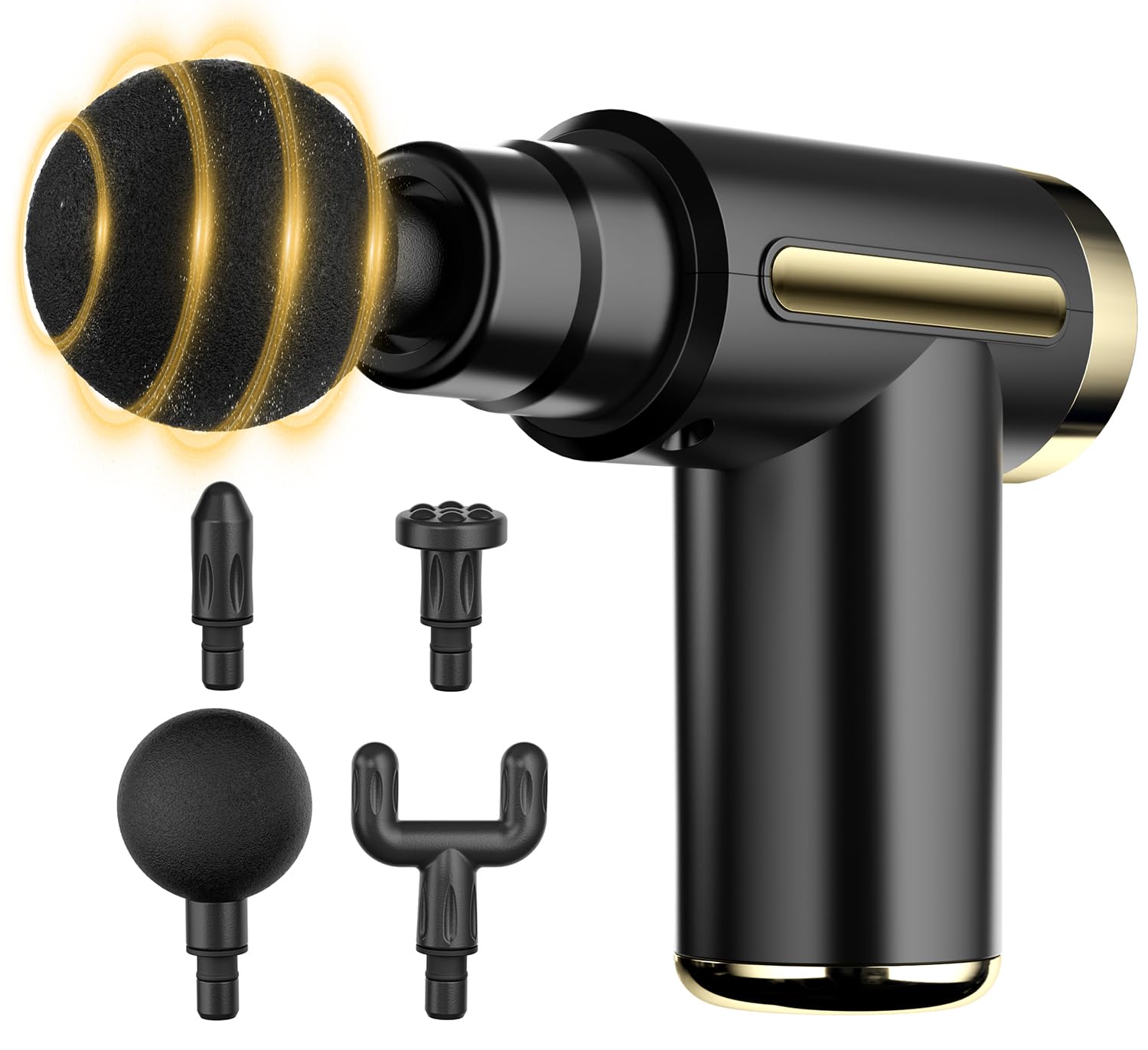 cotsoco Mini Handheld Massage Gun, Deep Tissue with 6 Speeds, Cordless Muscle Massager with 4 Heads,Type-C Charging, Travel Size, Best Gifts