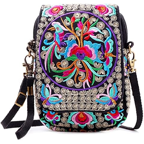 Silkarea Embroidered Mini Crossbody Bag Cover
