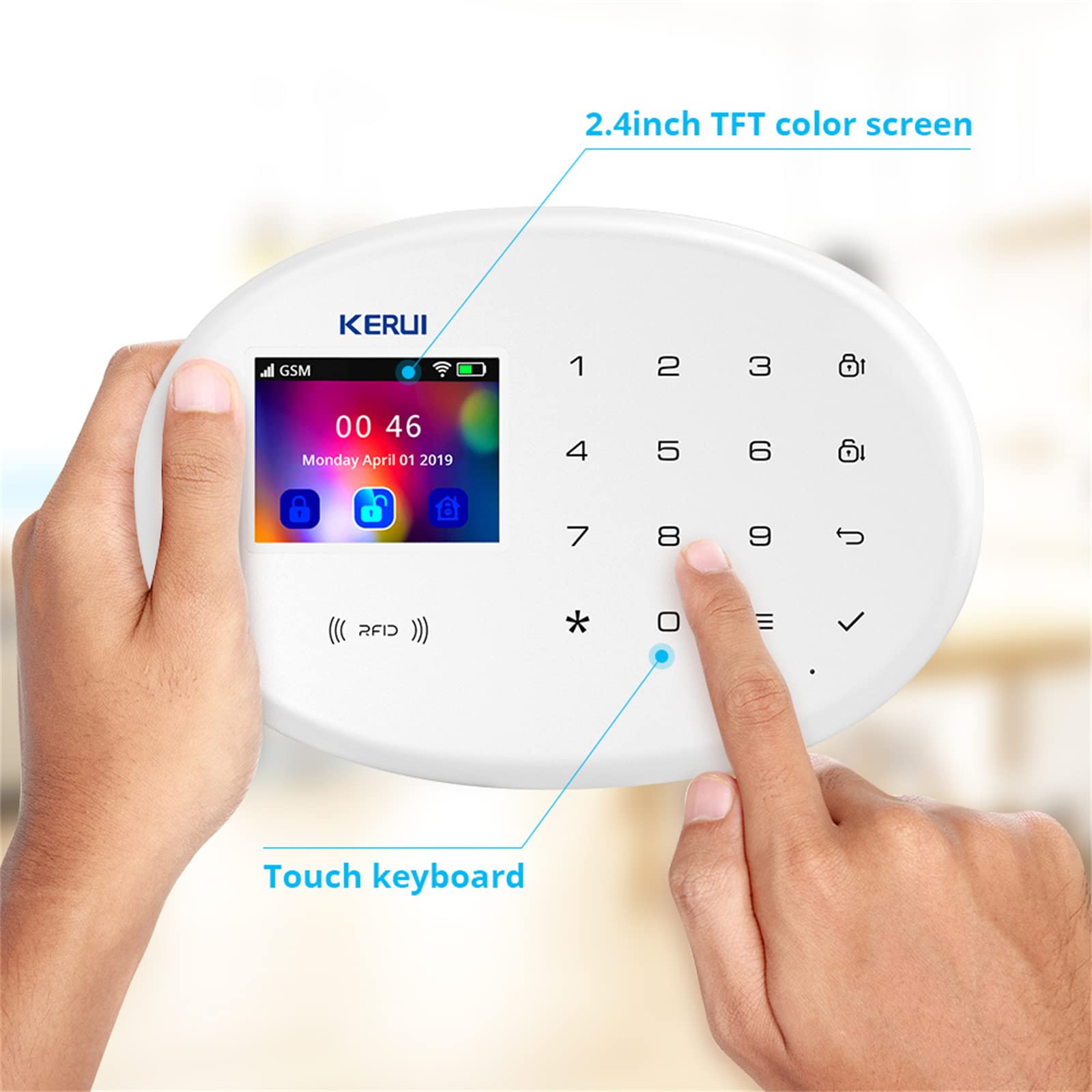 SXA Sistema De Alarma De Seguridad para El Hogar WiFi, Kit De Sistema De Alarma Antirrobo Inalámbrico DIY, Control Remoto De La Aplicación Tuya para La Oficina En El Hogar