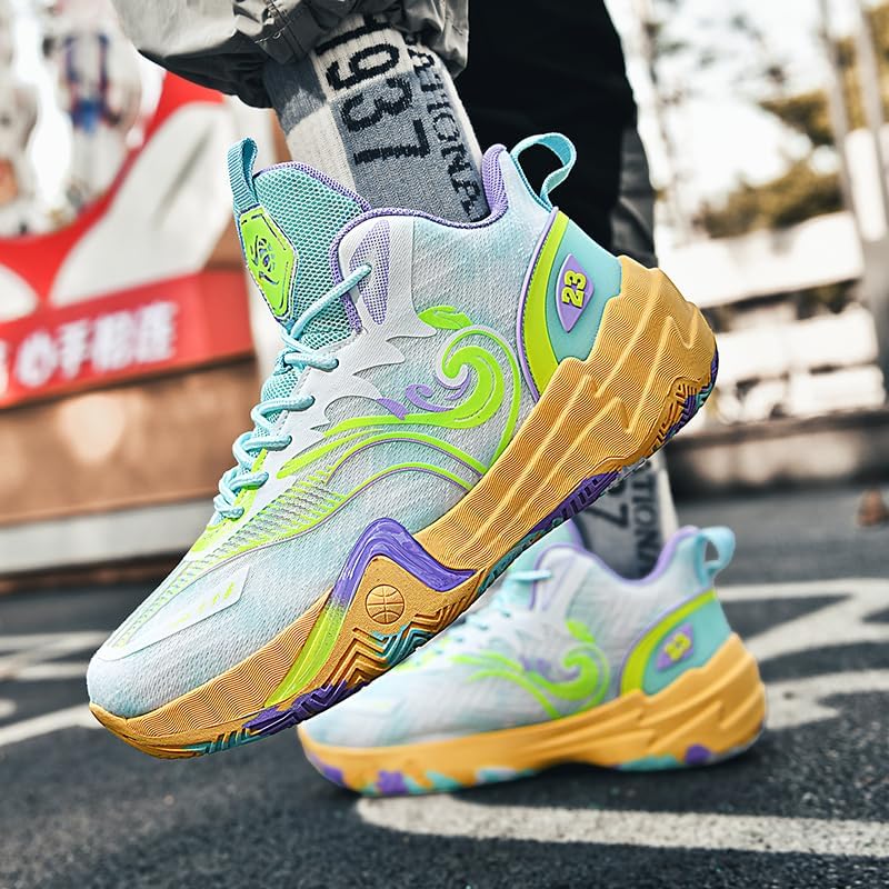 Womens Mens Basketball Shoes Breathable Colorful Volleyball Sneakers with Mesh Uppe... - Image 5