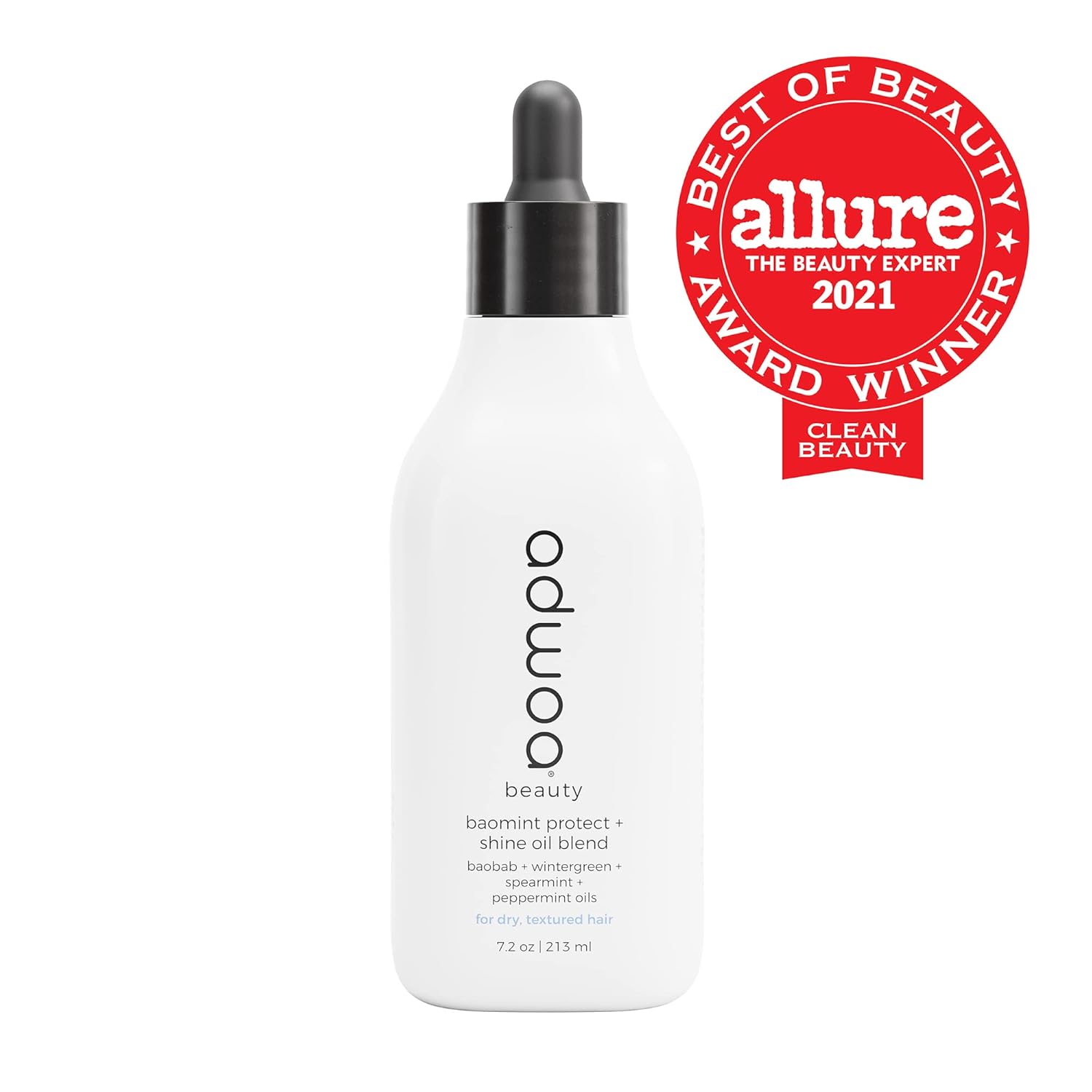 adwoa beauty - Baomint Shine + Protect Oil | Hair Growth & Scalp Oil with Baobab, Rosemary + Peppermint | 15+ Botanical Oils for Dry, Textured Hair | Non-Greasy (7.2 oz Dropper Bottle)