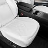 SanQing 2 Pack Car Seat Cover Compatible with Tesla Model 3 and Model Y, Luxury Nappa Leather Front Seat Bottom Cushion Protector Fit for Model3 2019-2023,Model Y 2020-2024 2 PCS FrontWhite