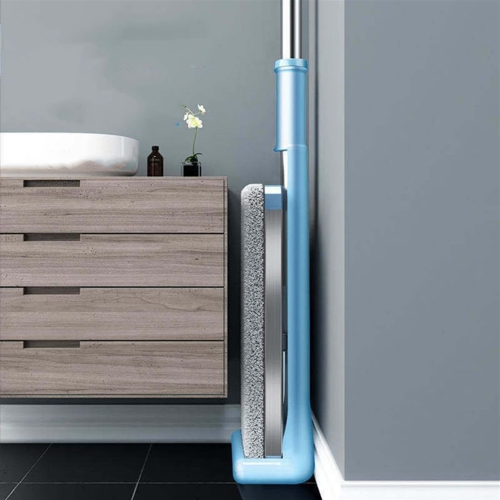 fregar Auto retorno de trapeador plano 360 manos libres de microfibra fregona con 6 almohadillas lavables de microfibra exprimir el trapeador plano for el suelo y la ventana de madera dura Trapeador d