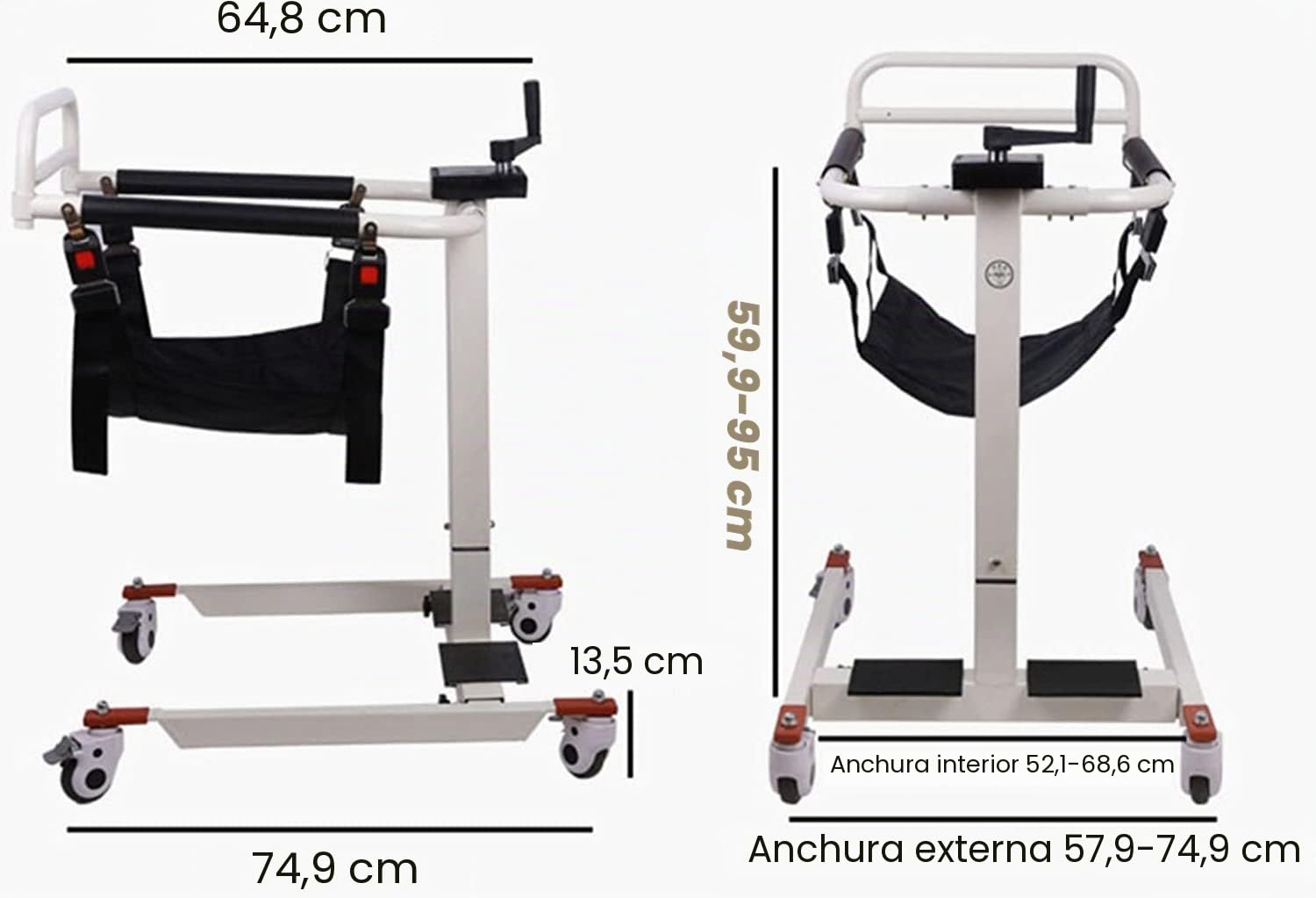 Silla de transferencia para silla de ruedas para el hogar, ayuda portátil para elevación de pacientes con cojín de inodoro, silla de ruedas para baño, silla de ducha, ayuda para transferencia