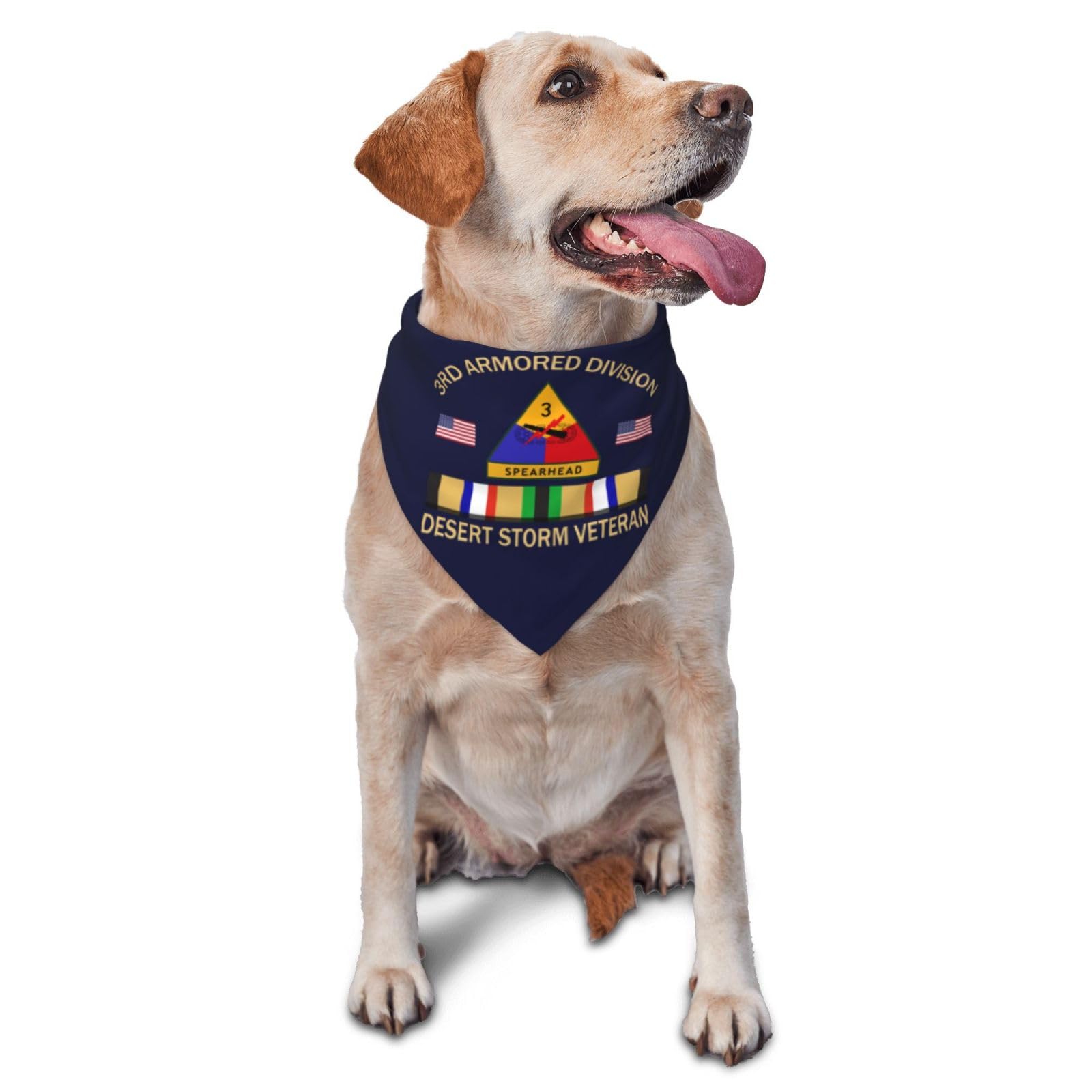 3rd Armored Division Desert Storm Veteran Dog Scarf Pet Bandana Cat Pet Bibs