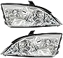 Pair Front Headlight Assembly Compatible with 2005 2006 2007 ford Focus Left Right Side Replacement Headlamps Driving Light Chrome Housing Clear Lens