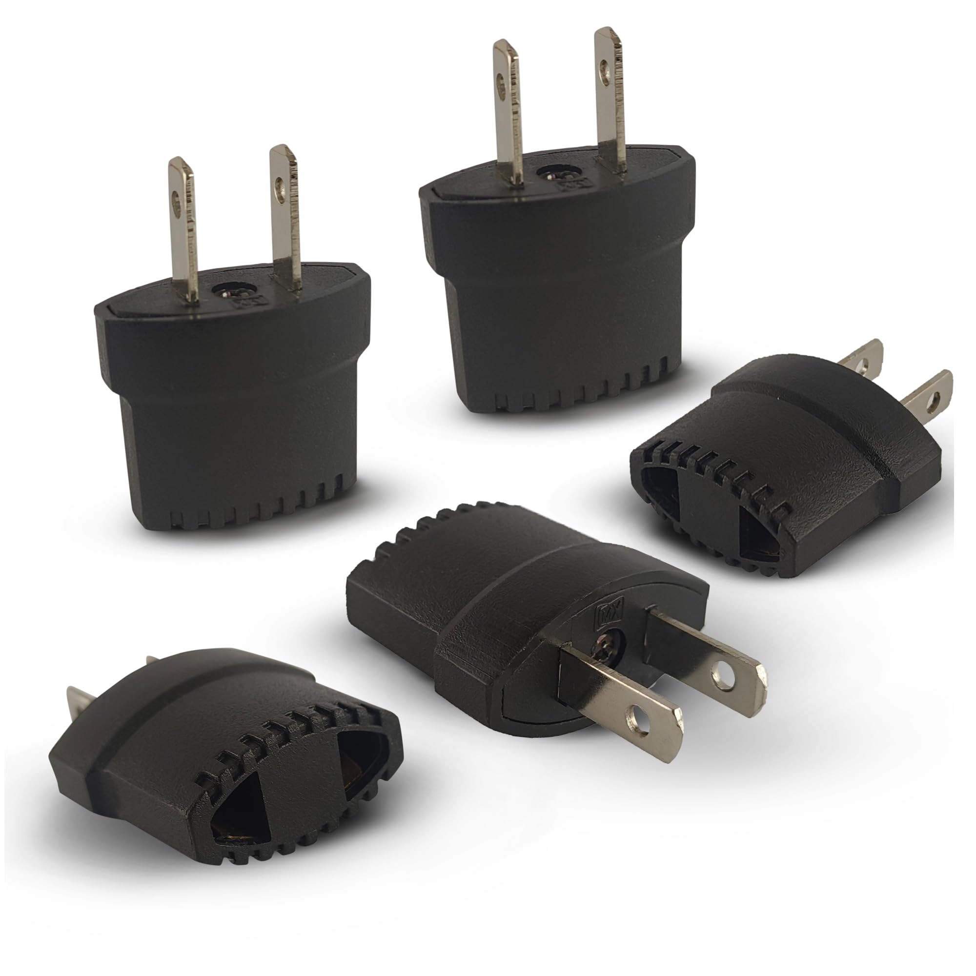 MX World Conversion (2 Pin Flat & 2 Pin Round) USA, Japan, China, Taiwan and Thailand to USA, Canada, Japan (Type -B) - Pack of 5