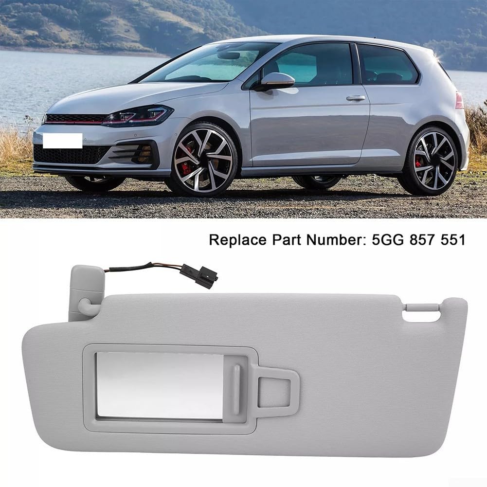 Parasole di ricambio per auto anteriore sinistro con specchietto progettato per adattarsi ai modelli tra cui Golf MK7 e Passat B8 OEM n. 5GG857551