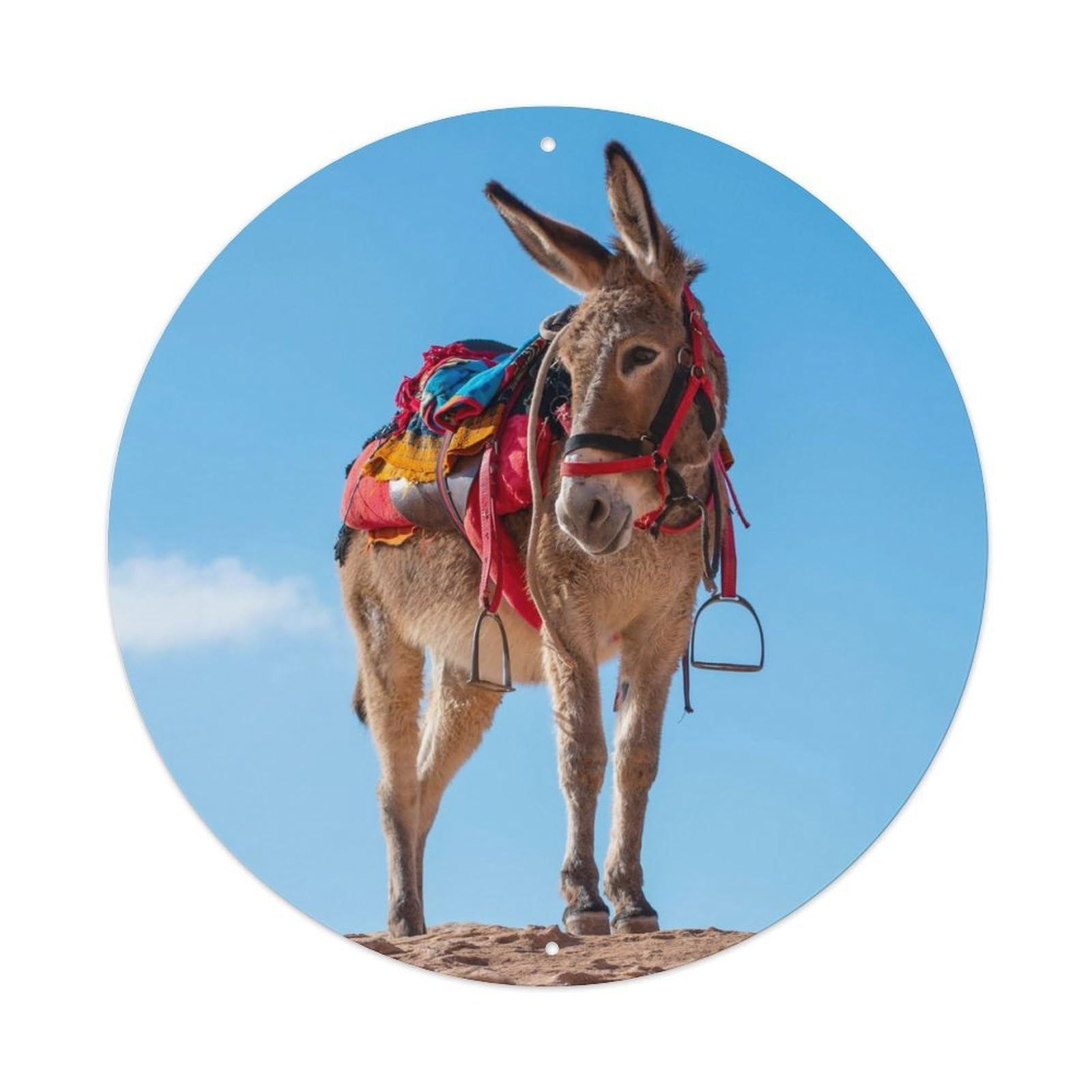 Animal Donkey on The Mountain Vintage Metal Tin Sign Plaque Wall Decor for Cafe, Club Bar, Office, Garden Metal Poster 8x8Inch