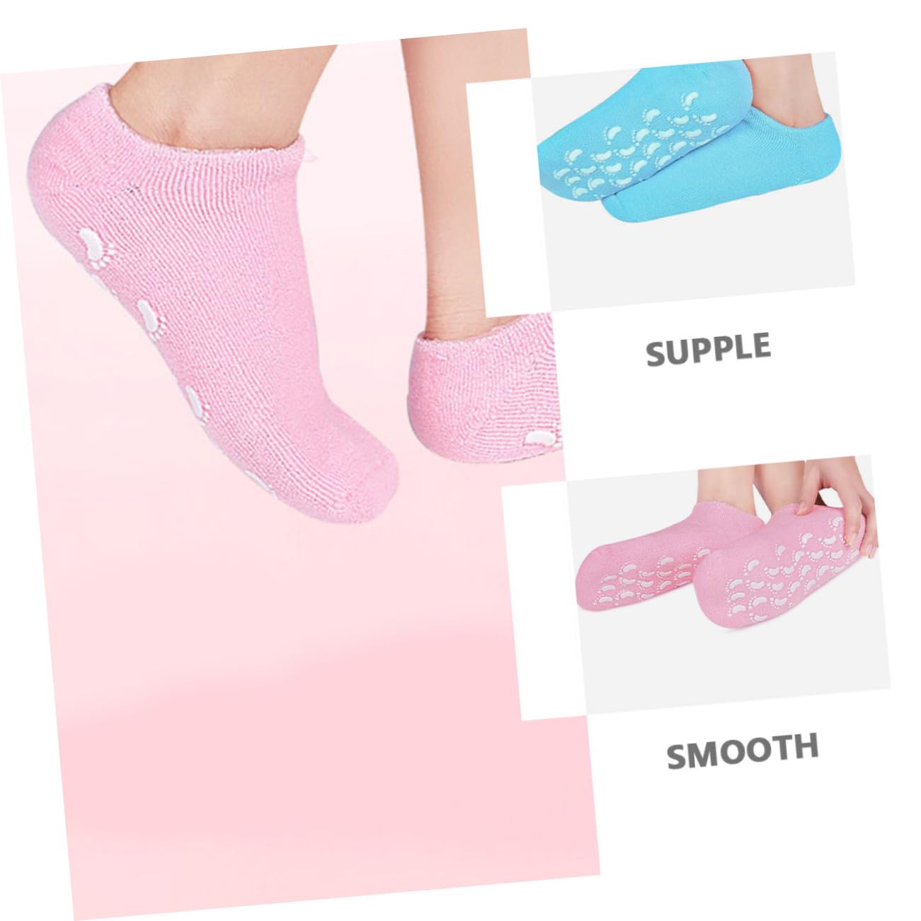 Calzini Idratanti per Piedi Spa 3 Paia in Cotone e Gels | Riutilizzabili, per Salone e Casa, Protezione Contro Secchezza e Ruvidità