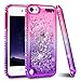 iPod Touch 5 6 7 Case, iPod Touch Case 5th 6th 7th Generation for Girls, Ruky Quicksand Series Glitter Flowing Liquid Floating Bling Diamond Flexible TPU Cute Case for iPod Touch 5 6 7 (Pink Purple)