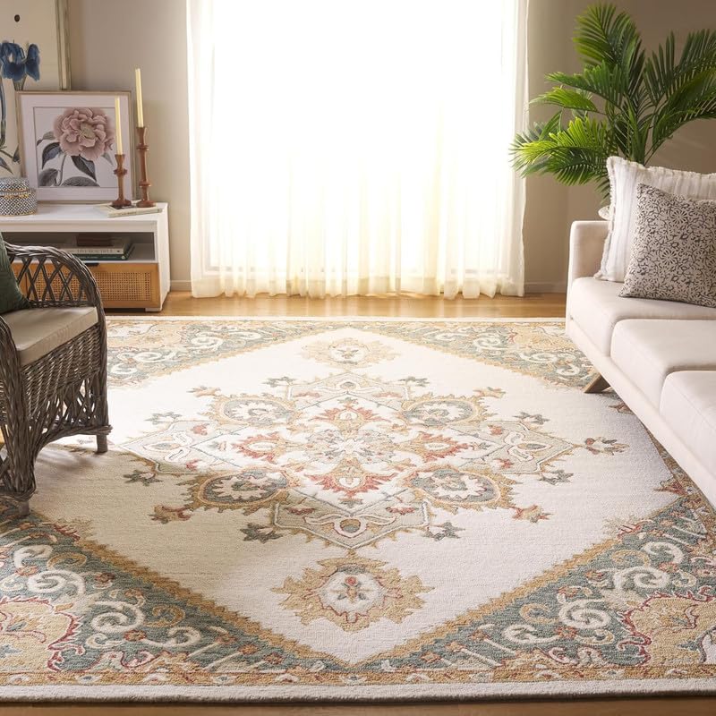 Image of OLEFIN Handmade Thick Woolen Anti Slip Carpet and Rugs for Living Room Bedroom Hall Dinning Room Kids Room Rugs