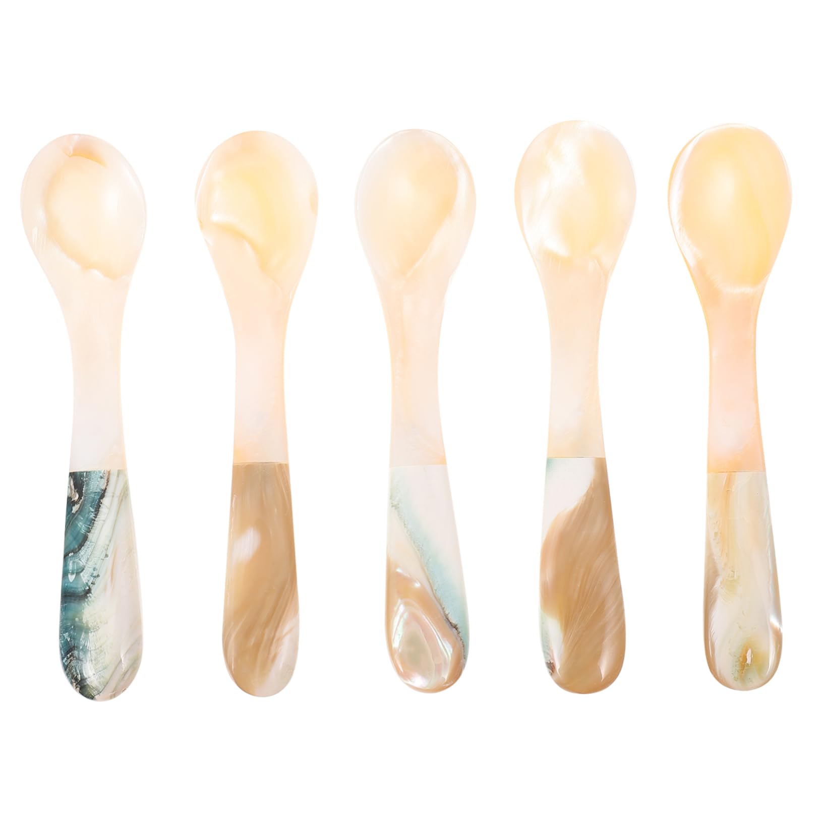 FUNOMOCYA Cm Green Shell Spoon Cake Caviar Spoons Mini Serving Multipurpose for Tea Coffee Dessert