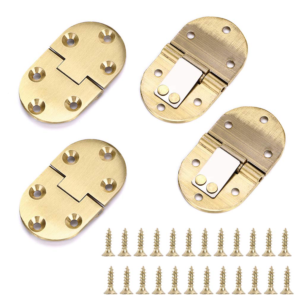 Buy OwnMy 4 Pcs Solid Brass Hinges, Drop Front Desk Drawer Butt Hinge