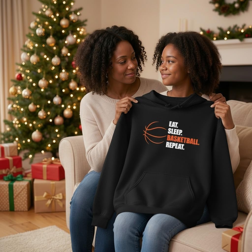Tstars Eat Sleep Basketball Hoodie for Women and Teen Girls - Gift for Players, Coaches, and Fans - Sports Hoodies - Image 2