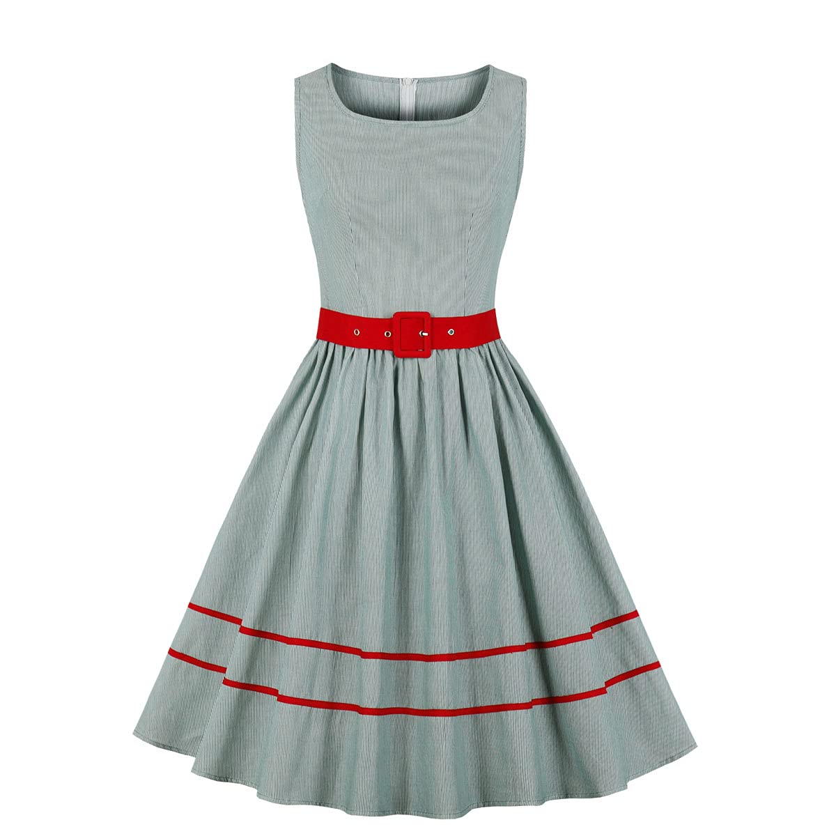 BiilyLi Women's Vintage Striped Dress 50s Party Rockabilly Cocktail A-Line Swing Dress