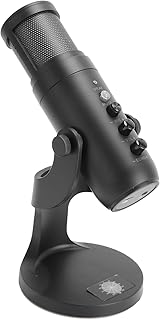 USB Condenser Microphone, Streaming PC Microphone with Mute, Gain Control, Gaming USB Microphone for PS5, Live Streaming, Podcasting, Recording, Video Conferencing