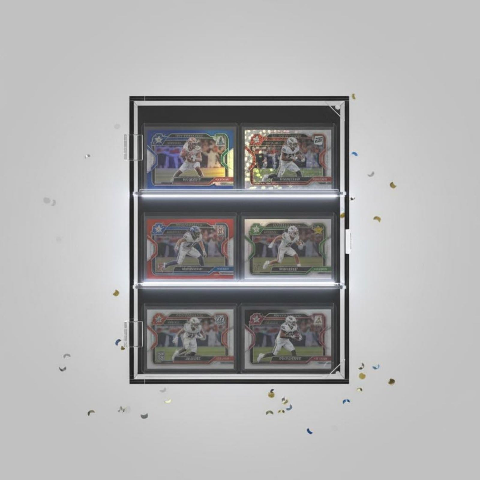 Vitrine Cartes Acrylique Boîte Présentation Coffret Exposition Cadre en Acrylique Dur et Cristallin Protection des Cartes Contre la Décoloration , Vertical 3 Niveaux