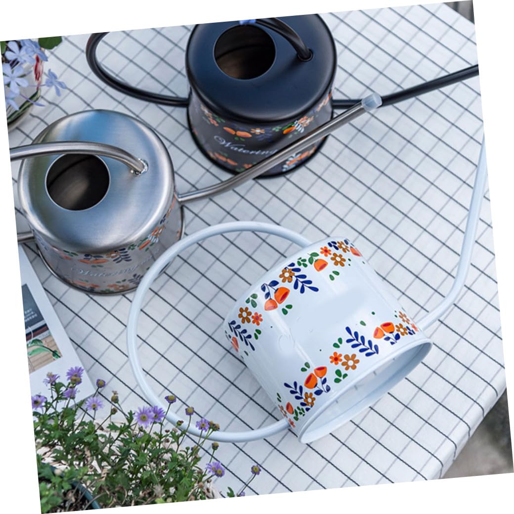 Arrosoir en Acier Inoxydable avec Bec Verseur Imprimé Vintage Et Poignée Ergonomique Facile À Remplir pour Les Plantes