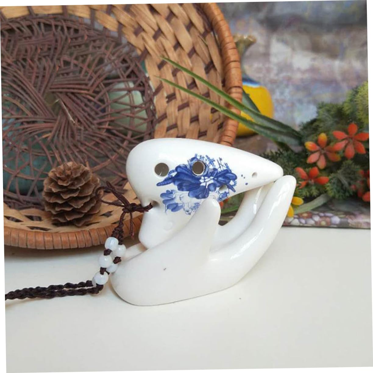 BESTonZON 3 Pz Collana Di Ocarine Regali Di Natale Flauti Ocarina Regalo Di Ocarina Strumento Ocarina in Porcellana Flauti Per Bambini Flauto Piccolo Bambino Giocattolo Ceramica Bianca