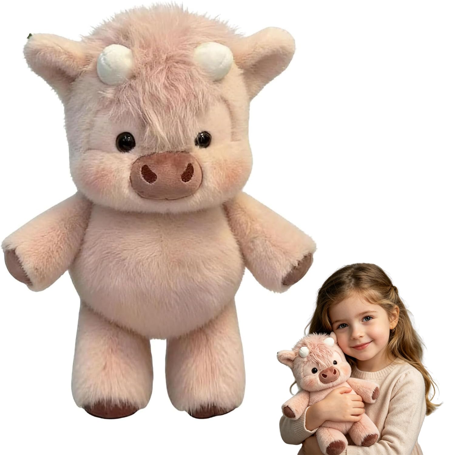 Peluche Mucca Che Corre, Mucca Peluche Morbido Moffy Sprint, Pupazzo Che Cammina e Corre per Bambini, Running Peluche Orsetto Regalo