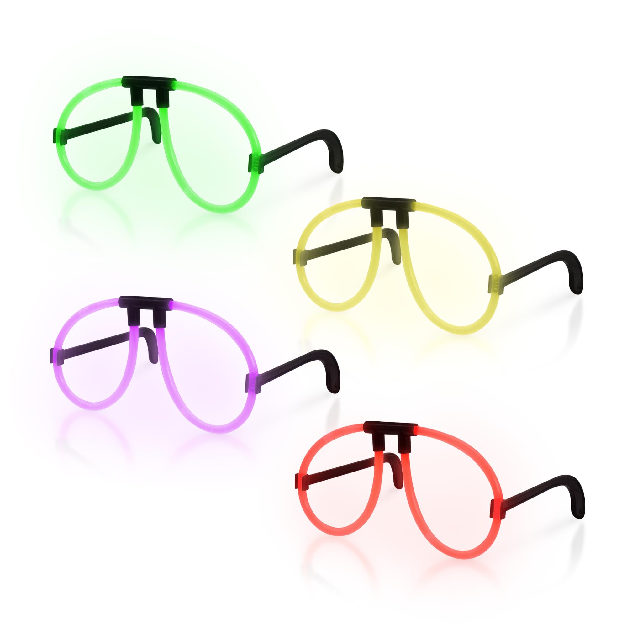 Windy City Novelties - 50 Pack - Aviator Glow Eyeglasses in Bulk | In Assorted Colors | Halloween Costume Supplies, Halloween Party Favors, Raves, EDM Concert, Glow Party, Cosplay