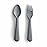 mushie Flatware Fork and Spoon Set For Kids | Made in Denmark (Smoke)