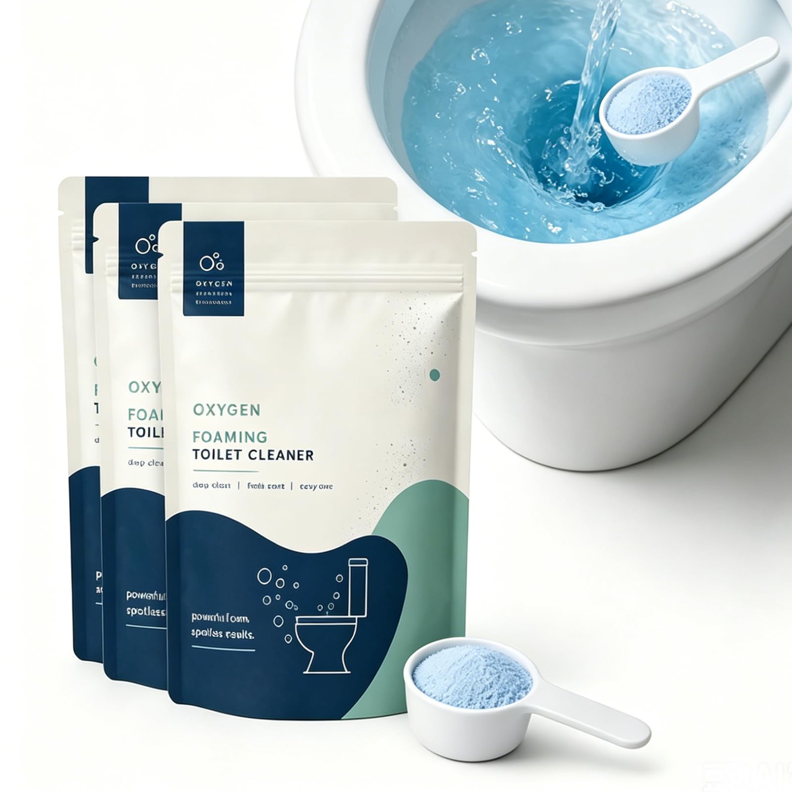 Restorabowl Foaming Cleaning Powder, Schnellwirkend Foaming Toilet cleaner, Restorabowl Toilettenschaum, Foam Flush, Schäumender WC-Reiniger für Strahlend Saubere Toilette (3 P)