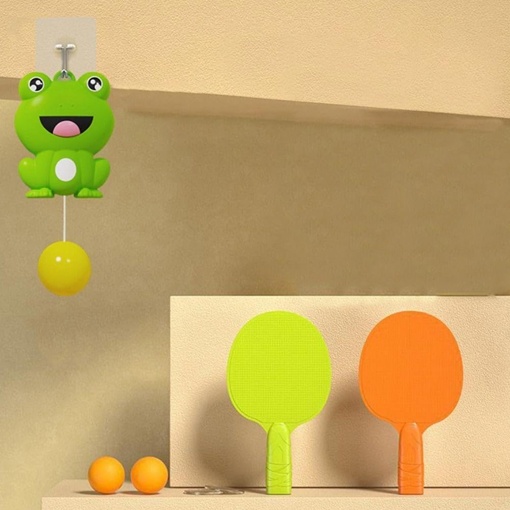 Fiasco Portable Indoor Hanging Table Tennis with Balls Interaction Birthday Frog Five Ball Hanging Table Tennis Balls Exercise |Portable Paddles |Balls Exerciser | Door Frame| Random Color Bat (B0CMX4CW7T) Amazon Price History, Amazon Price Tracker