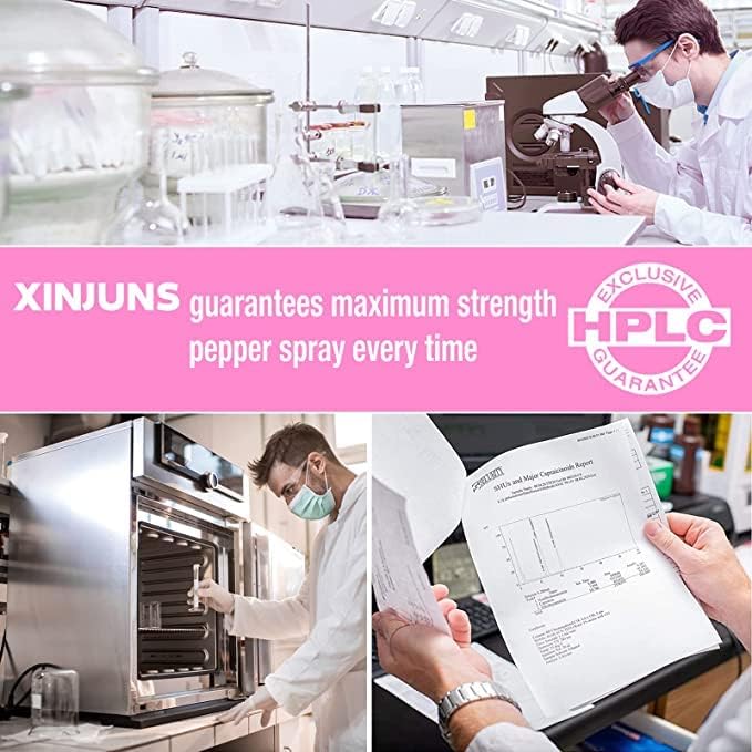 Miniatura 6 de MVQQ Kit de autodefensa con spray de pimienta roja y linterna dolorosa pistola de aturdimiento de 20 C 25 ráfagas rango de 10 pies 3 M 120 lúmenes