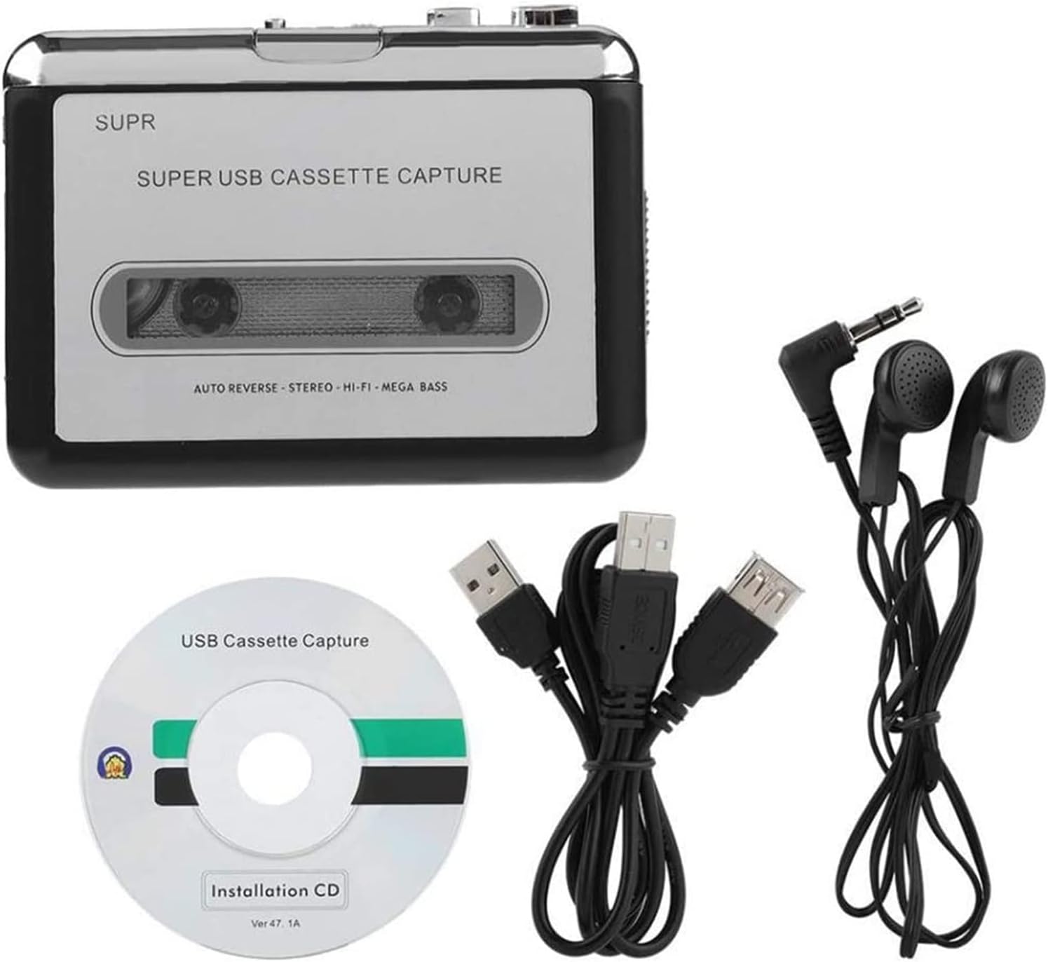 Portable Digital Cassette Player,USB Audio Music,Cassette